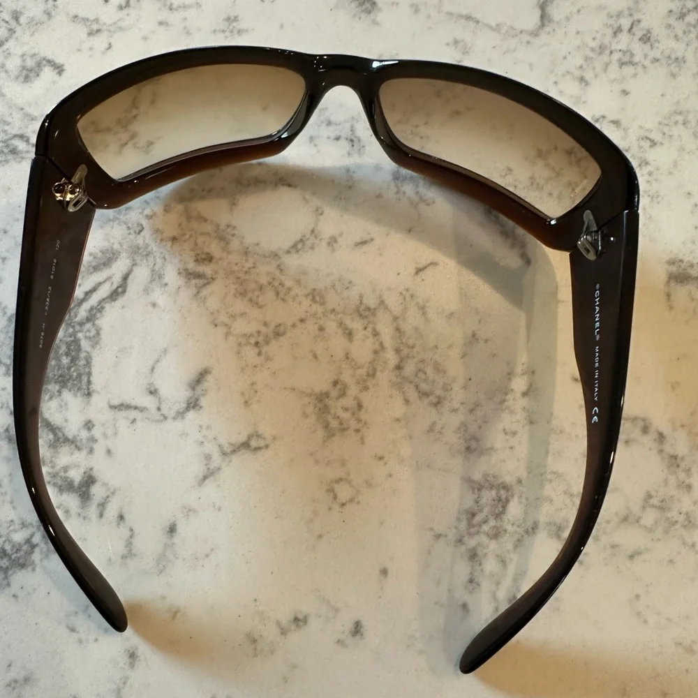 CHANEL Brown Mother of Pearl CC Logo Sunglasses- Authentic 5076-H 538/13  61-16 - Picture 6 of 15